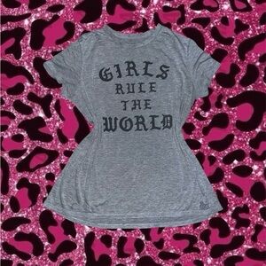 Gray Graphic Tee with Bold Text